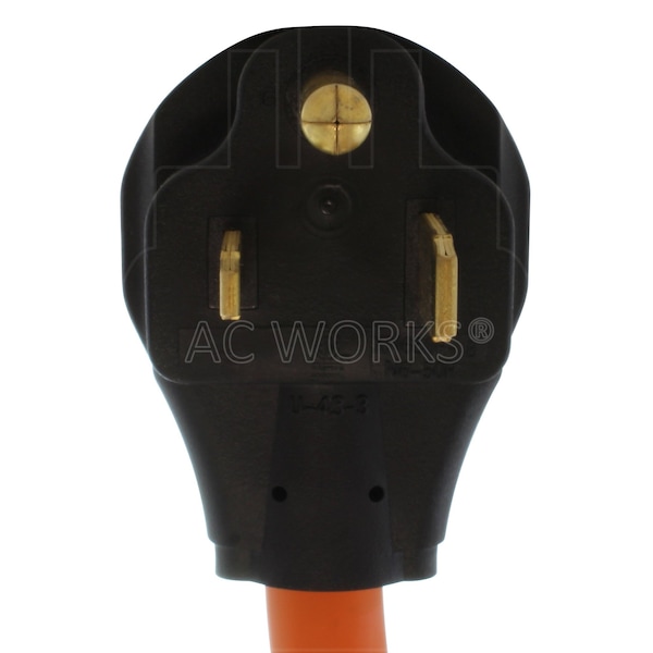 Ac Works 1.5FT 6-50P 50A Welder Plug to L6-20R 20A 250V Locking Outlet - S650L620-012