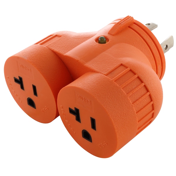 Ac Works Generator Adapter NEMA L14-30P 30A Plug to 2 15/20A Connectors - ADVL1430520