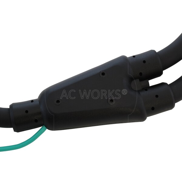 Ac Works 3ft 50A 125/250V NEMA 10-50 3-Prong Range/Welder/Dryer Plug to 2 NEMA 5-20 Household Connections - 1050YCB520