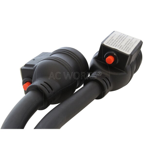 Ac Works 3ft 50A 125/250V NEMA 10-50 3-Prong Range/Welder/Dryer Plug to 2 NEMA 5-20 Household Connections - 1050YCB520
