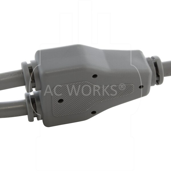 Ac Works 10ft 10A 18/3 Medical Grade Y-Cable with Two C13 Connectors - MD10AYC13-120