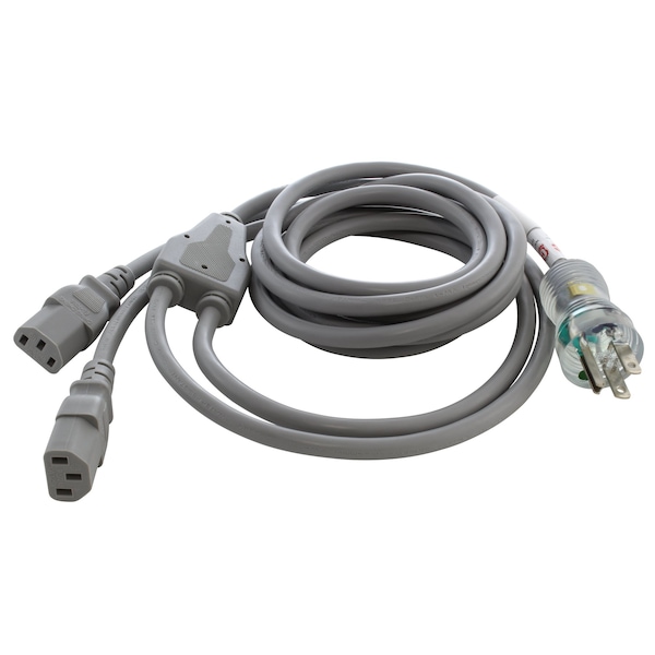 Ac Works 10ft 10A 18/3 Medical Grade Y-Cable with Two C13 Connectors - MD10AYC13-120