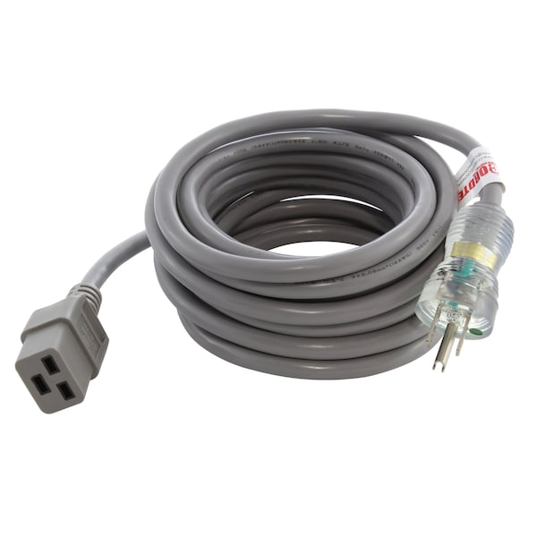 Ac Works 15ft 14/3 15A Medical Grade Power Cord With IEC C19 Connector - MD15AC19-180