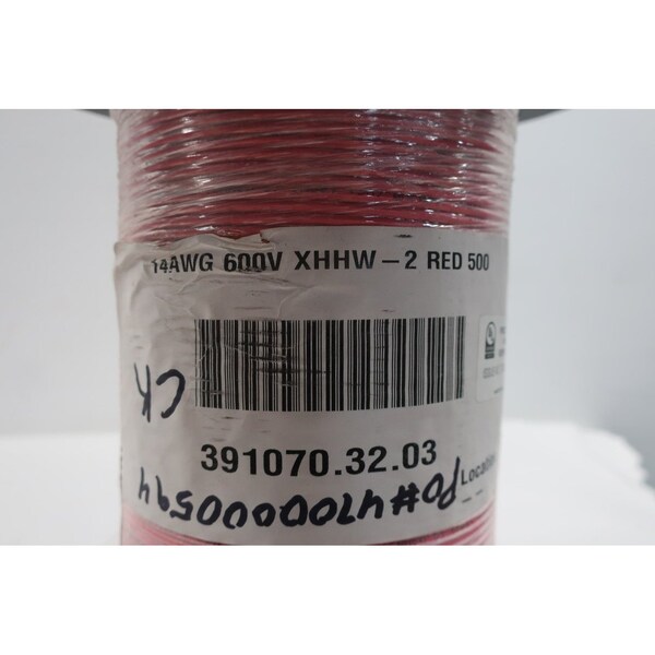 General Cable XHHW-2, Building Wire, 14 AWG, Red, 500 ft - 391070.32.03