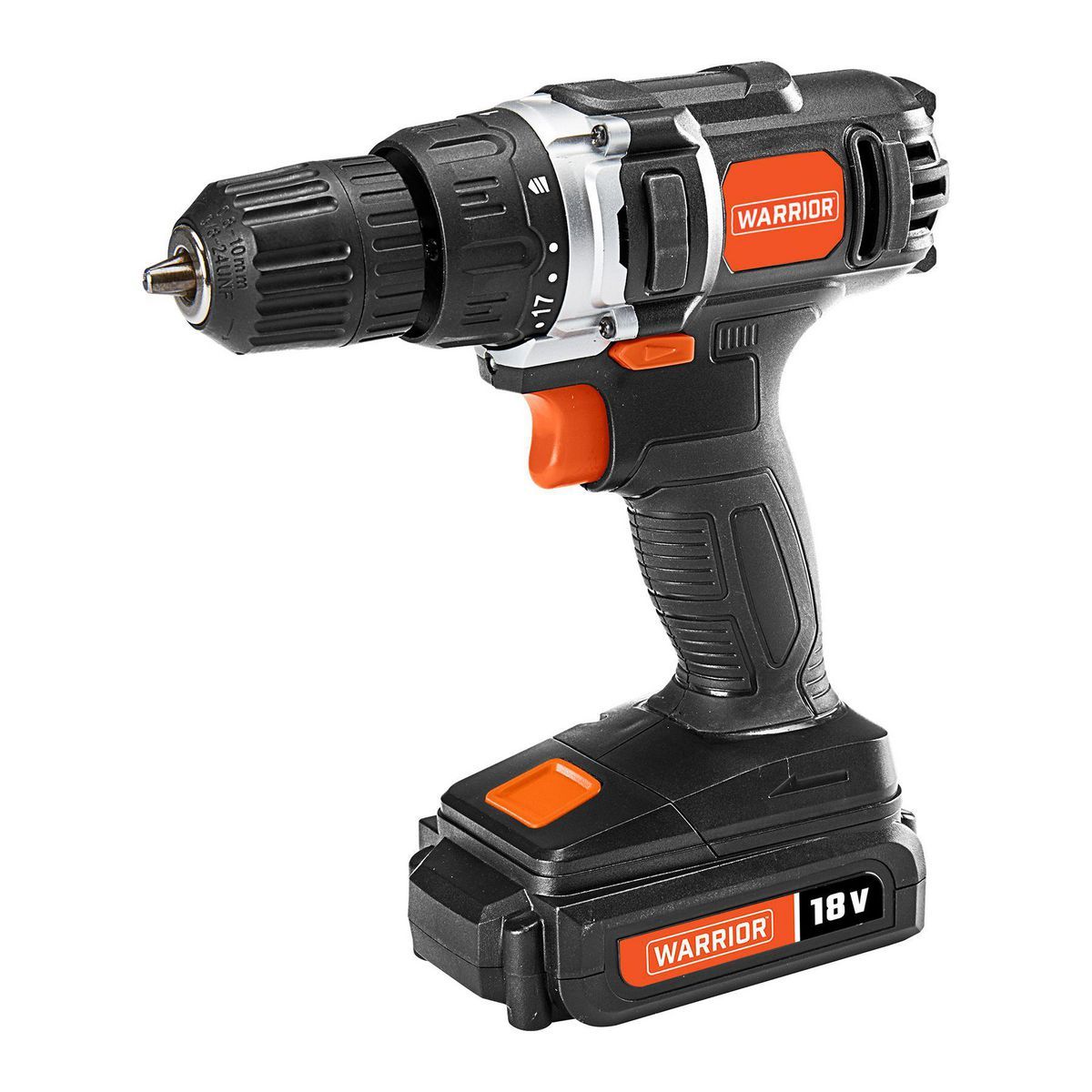 Kit de taladro inalámbrico Warrior 18V de 3/8 de pulgada con batería y cargador - 58389