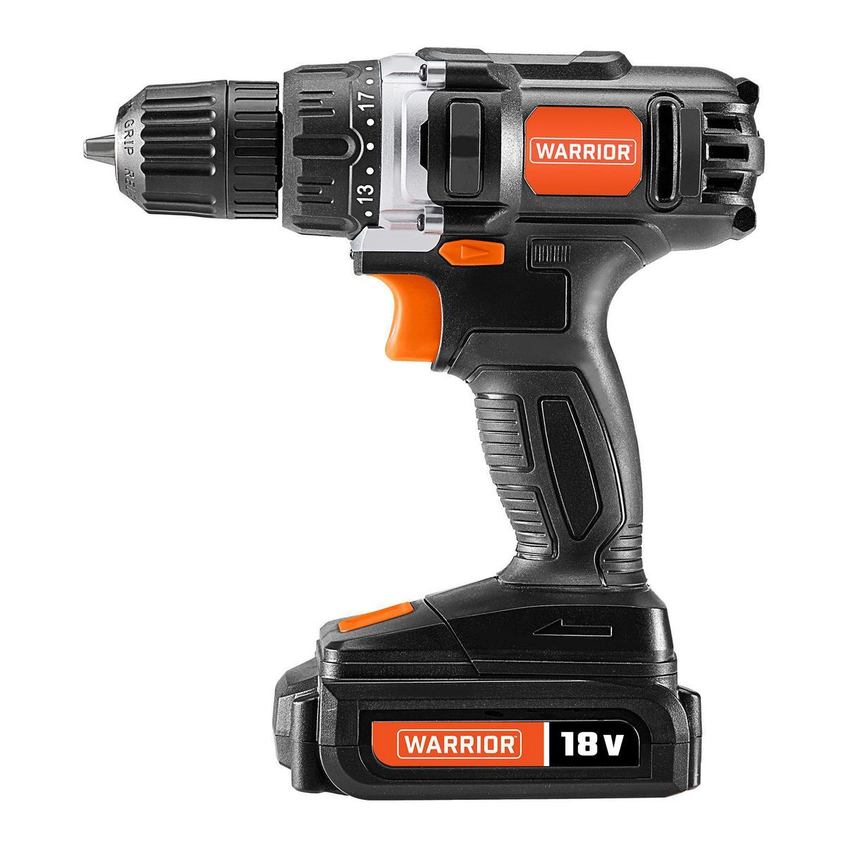 Kit de taladro inalámbrico Warrior 18V de 3/8 de pulgada con batería y cargador - 58389