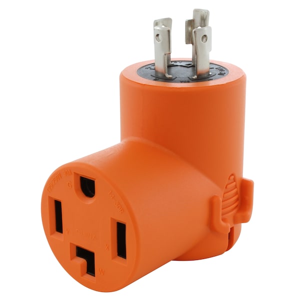 Ac Works L14-30P 4-Prong 30A Generator Locking Plug - 4-Prong 30A 14-30R Dryer Outlet - ADL14301430