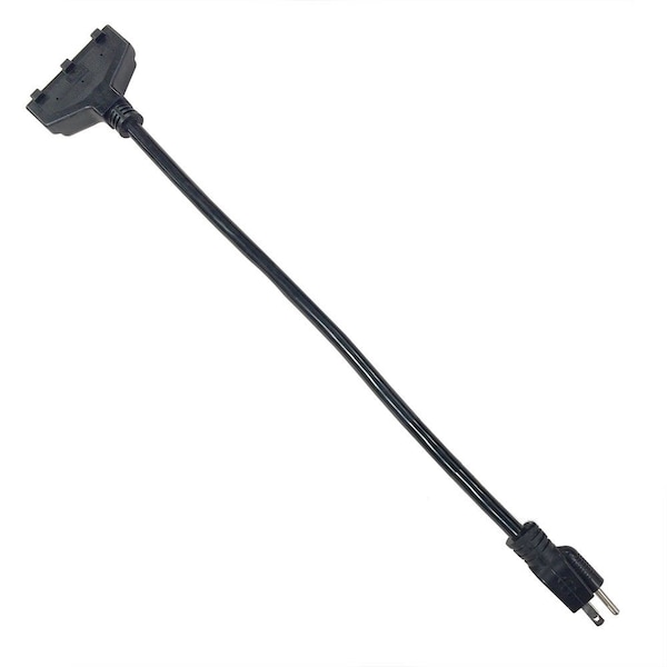 Superior Electric Straight Plug to 3-Outlet Receptacle Block Straight Pigtail Adapter - SE1535