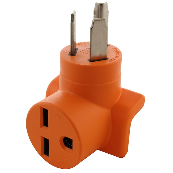 Ac Works 3-Prong Dryer 10-30P Plug to 6-30R 3-Prong 30 Amp 250 Volt HVAC Female Adapter - AD1030630