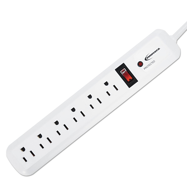 Innovera Surge Protector, 6 Outlets, 4 ft. Cord, 540 Joules, White - IVR71652