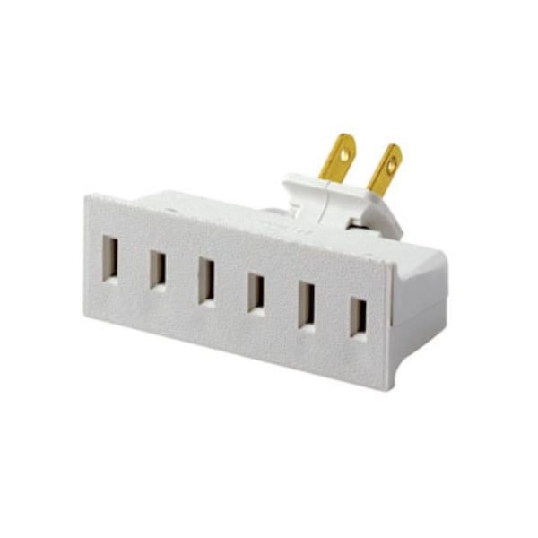 Leviton Non-Grounded 3 outlets Swivel Tap Adapter - C24-00069-00W