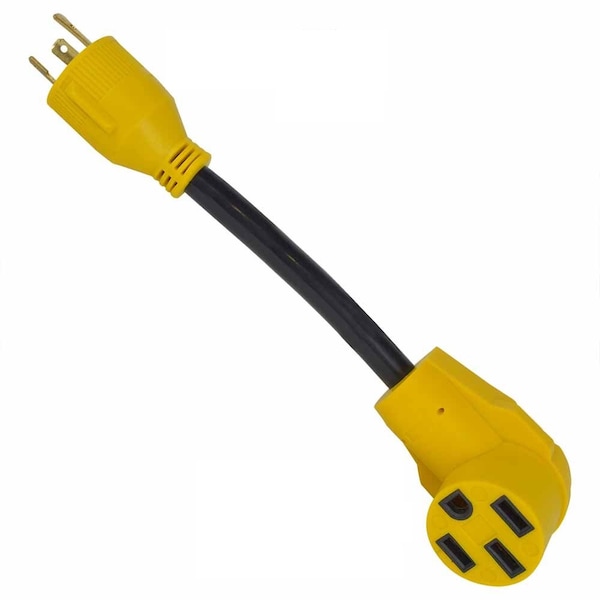 Superior Electric Generator 30 Amp 3 Pole NEMA L5-30P to RV 50 Amp Female NEMA 14-50R 12 Inch 10AWG/3 Cord - RVA1538