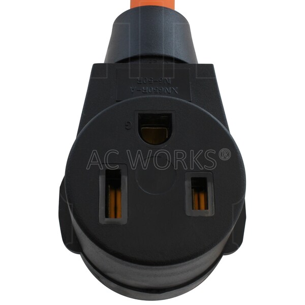 Ac Works 1.5FT TT-30P RV 30A Plug to 6-50R Welder Adapter - WDTT650-018