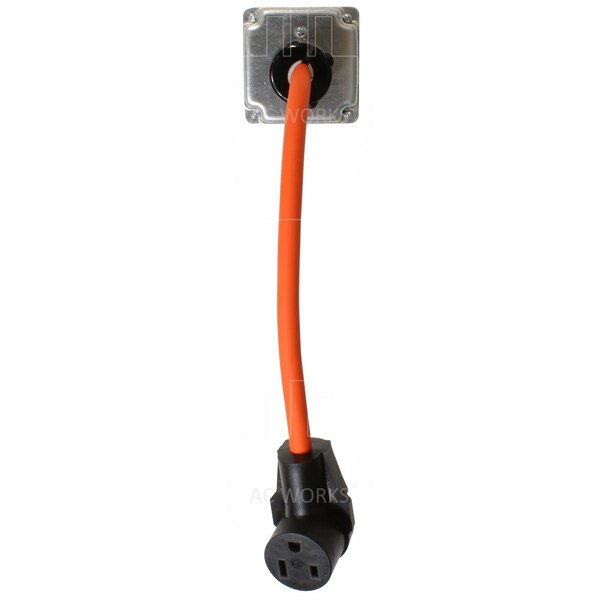 Ac Works 1.5FT 30A 125V L5-30P Generator Locking Plug to 6-50R 50A Welder Adapter - WDL530650-018