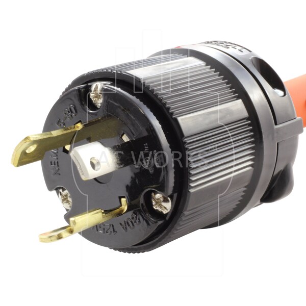 Ac Works 1.5FT 30A 125V L5-30P Generator Locking Plug to 6-50R 50A Welder Adapter - WDL530650-018