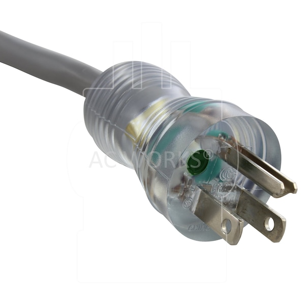 Ac Works 15ft 16/3 13A Medical Grade Power Cord With Right Angle IEC C13 Connector - MD13ARC13-180