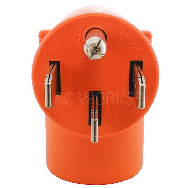 Ac Works 4-Prong NEMA 14-50P Plug to 4-Prong 30A Locking NEMA L14-30R Adapter - AD1450L1430