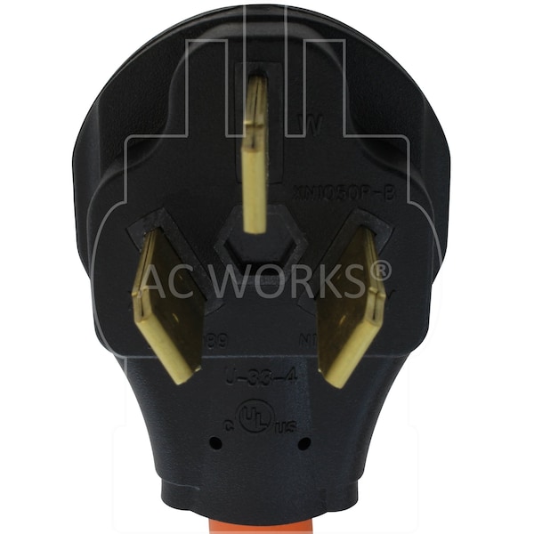 Ac Works 1FT 50A 3-Prong Welder/Range/Dryer Plug to 6-15/20 Outlet with 20A Breaker - S1050CB620