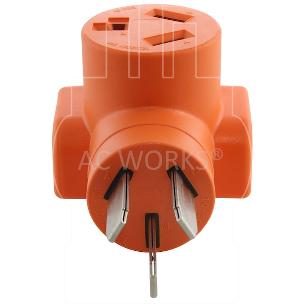 Ac Works 10-50P 50A 3-Prong Old Style Dryer/Range Plug to 10-30R 3-Prong Dryer Outlet - AD10501030