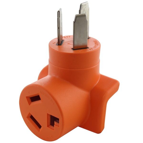 Ac Works 10-50P 50A 3-Prong Old Style Dryer/Range Plug to 10-30R 3-Prong Dryer Outlet - AD10501030