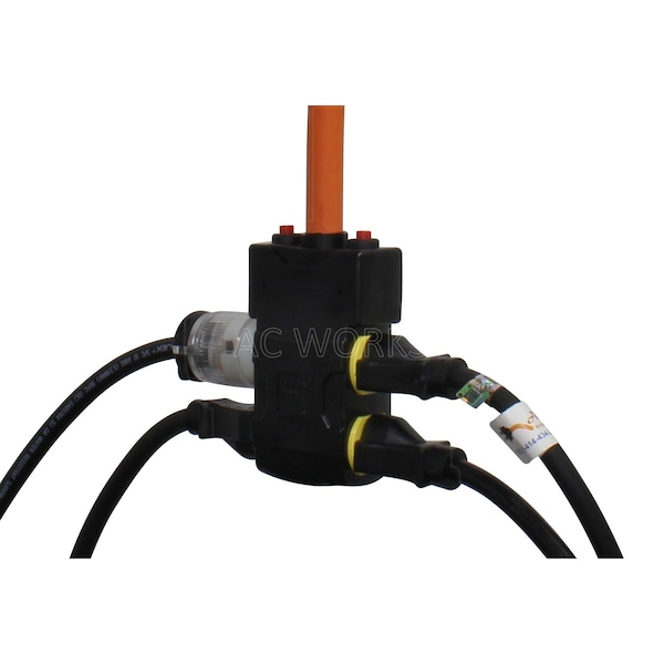 Ac Works 1.5FT L21-20P 20A 5-Prong Locking Plug to 4 household Outlets with 20A Breakers - L2120CBF520
