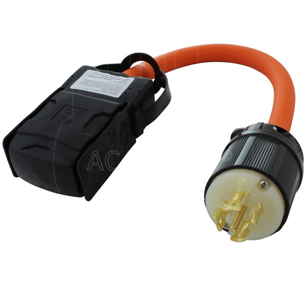 Ac Works 1.5FT L21-20P 20A 5-Prong Locking Plug to 4 household Outlets with 20A Breakers - L2120CBF520