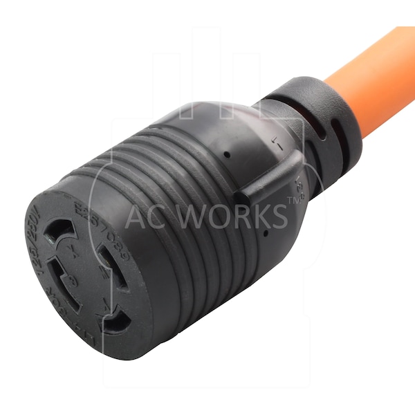 Ac Works 1.5FT L5-30P 3-Prong 30A Plug to L14-30R 30A 125/250V 4-Prong Connector - L530L1430-018