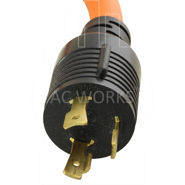 Ac Works 1.5FT L5-30P 3-Prong 30A Plug to L14-30R 30A 125/250V 4-Prong Connector - L530L1430-018