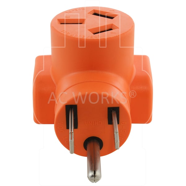 Ac Works 6-50P Welder Plug to 10-50R 3-Prong 50A 125/250 Volt Older Dryer/Range Adapter - WD6501050
