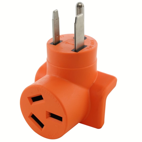 Ac Works 6-50P Welder Plug to 10-50R 3-Prong 50A 125/250 Volt Older Dryer/Range Adapter - WD6501050