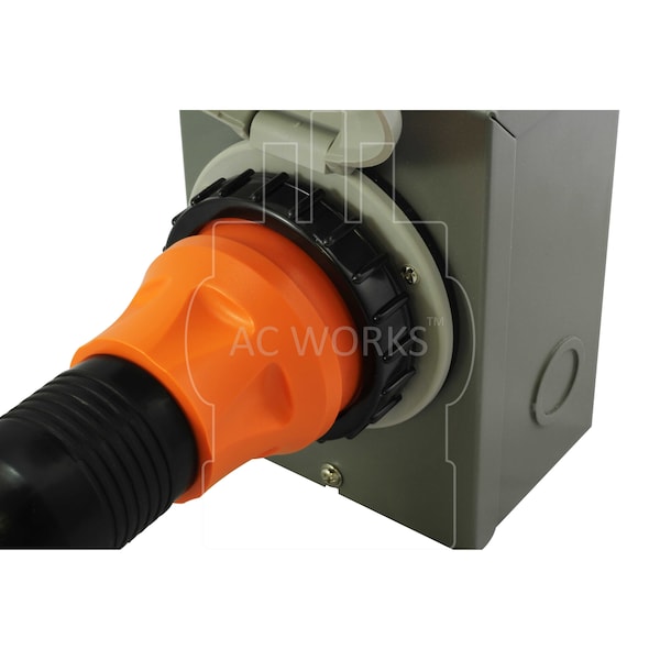 Ac Works Adapter NEMA L14-20P 4-Prong 20A Generator Locking Plug - RV/Marine 50A Inlet - ADL1420SS2