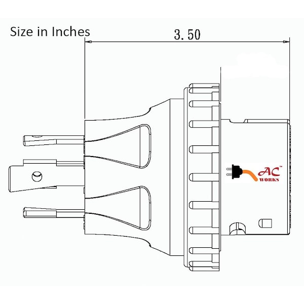 Ac Works Adapter NEMA L14-20P 4-Prong 20A Generator Locking Plug - RV/Marine 50A Inlet - ADL1420SS2