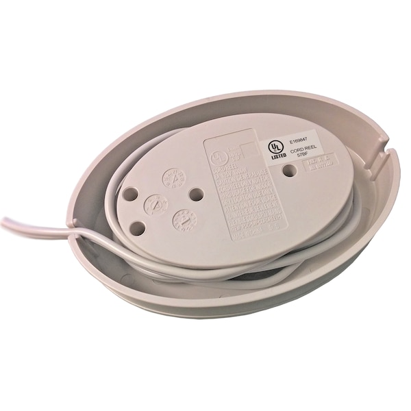 Electriduct Cord Reel 5FT- 3 Power Outlets- White - PDC-SW-CORDREEL-3-2PK