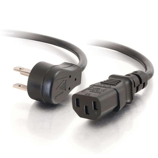 Fasttrack 3ft 18 AWG Universal Flat Panel Power Cord IEC320C13 to NEMA 5-15P - FA56966