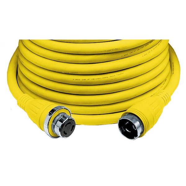 Hubbell Wiring Device-Kellems Locking Devices, Twist-Lock®, Marine Grade, Ship to Shore Cableset, 50A 125V, 2-Pole 3-Wire Grounding, Non-NEMA, Yellow - HBL61CM53