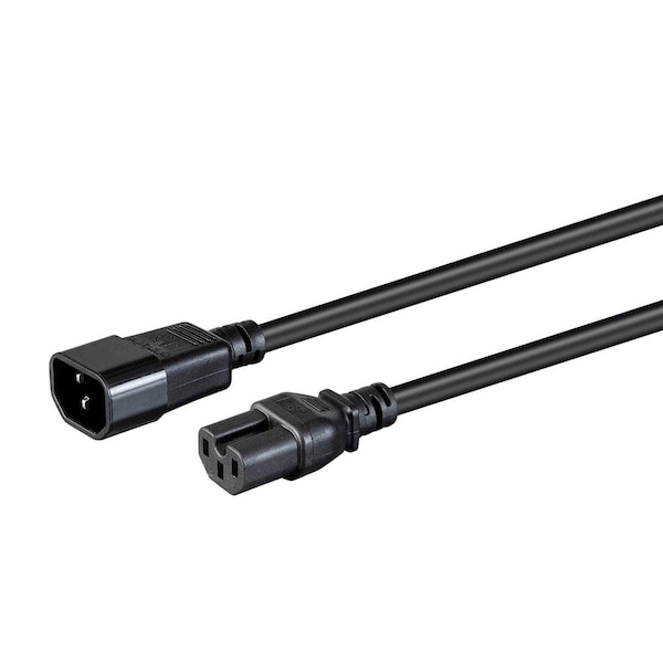 Monoprice Heavy Duty Power Cable - IEC 60320 C14 to IEC 60320 C15_ 14AWG_ 15A_ S - 35114