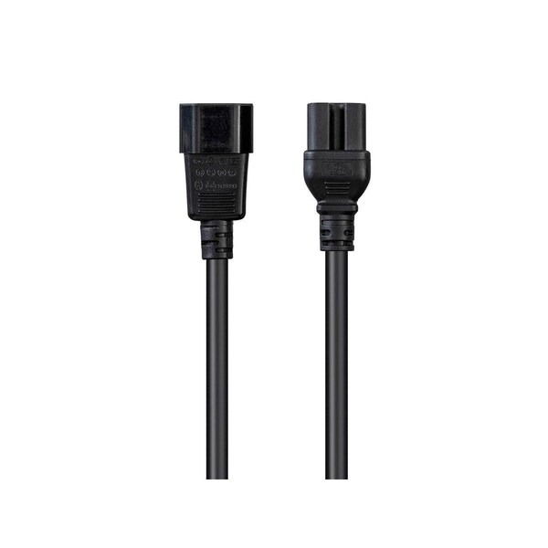 Monoprice Heavy Duty Power Cable - IEC 60320 C14 to IEC 60320 C15_ 14AWG_ 15A_ S - 35114