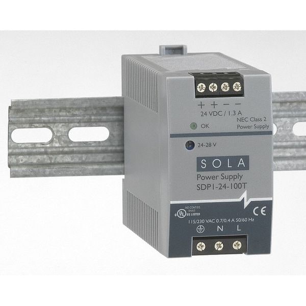 Solahd DC Power Supply, 85/264V AC, 24/28V DC, 100W, 2.1A, DIN Rail - SDP224100T