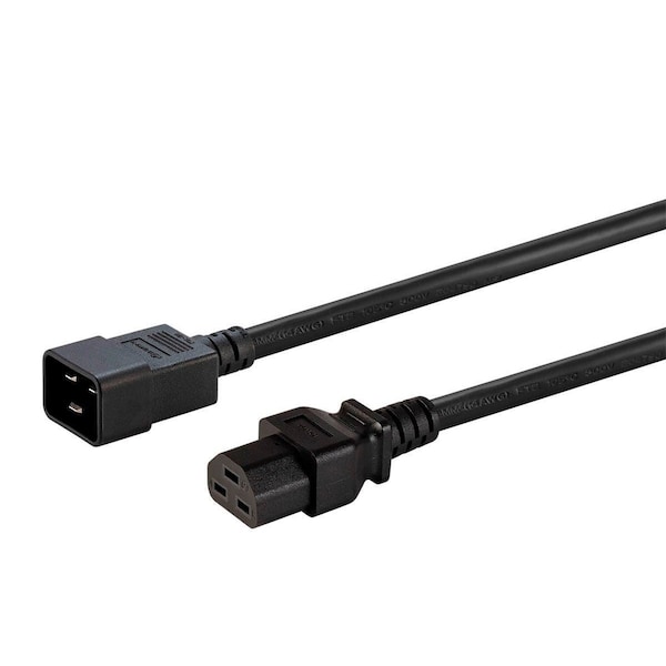 Monoprice Heavy Duty Extension Cord - IEC 60320 C20 to IEC 60320 C21_ 12AWG_ 20A - 40136