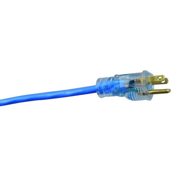 Southwire SJTW Extension Cord, 14 AWG, Outdoor, 14/3, 1 Outlets, 5-15R, Blue, PVC, 5-15P, 25 ft - 2467SW8806