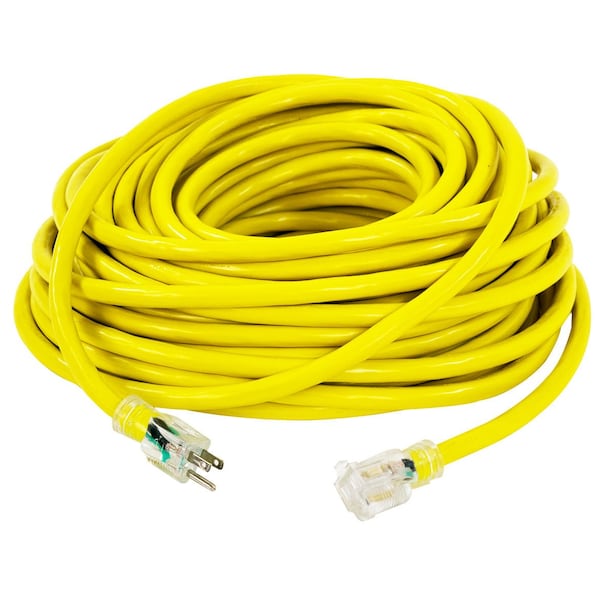 Duromax SJTW Extension Cord, 12 AWG, Outdoor, 1 Outlets, Yellow, 100 ft - XPC12100A