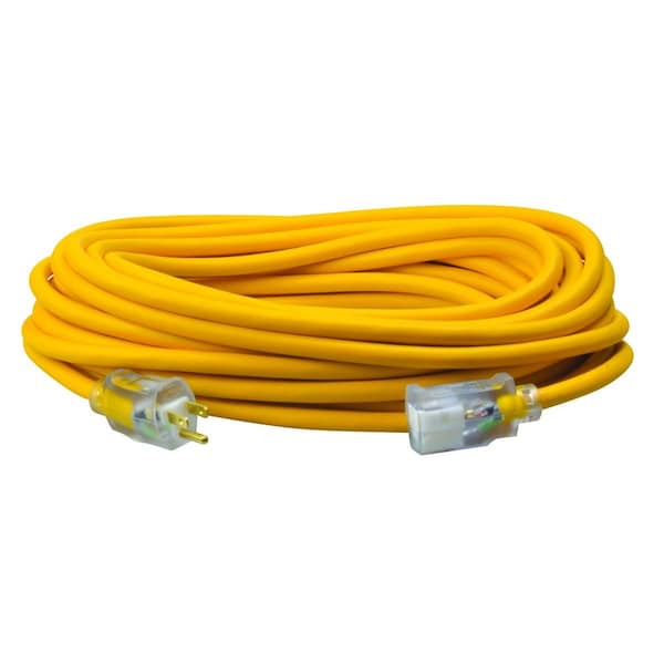 Southwire SJEOOW Extension Cord, 12 AWG, 12/3, 5-15R, Yellow, 5-15P, 50 ft - 1688SW0002