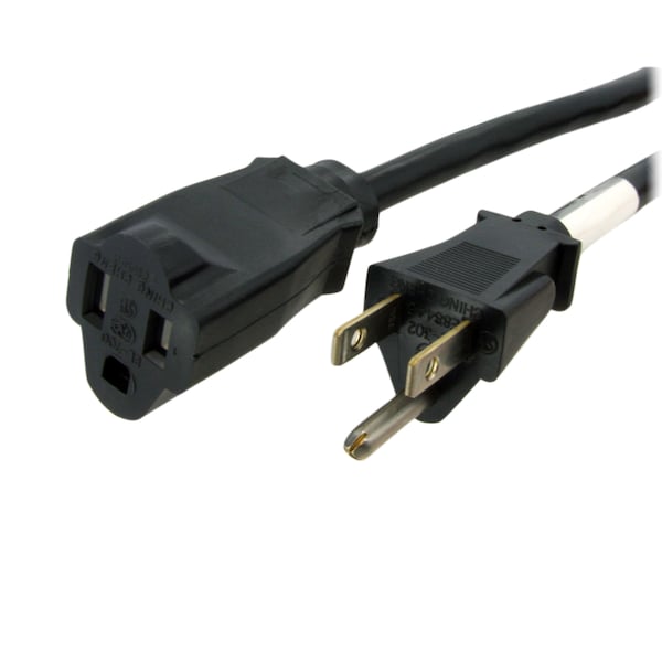 Startech.Com 6ft Power Cord Extension - NEMA 5-15R to NEMA 5-15P - PAC1016