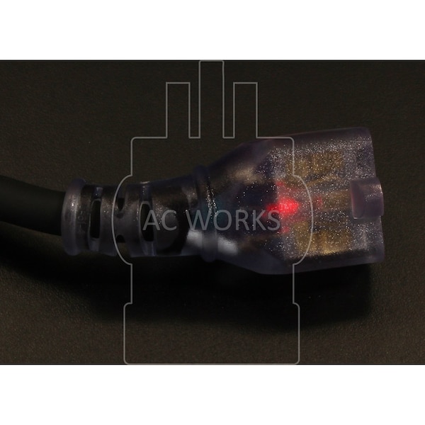 Ac Works SJTW; Cold Weather Extension Cord, 12 AWG, Indoor/Outdoor, 12/3, 1 Outlets, Black, PVC, 5-20P - S520PR-025