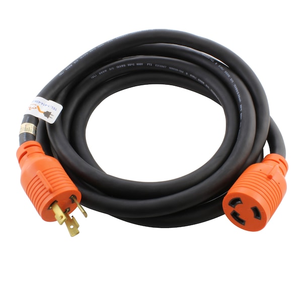 Ac Works SOOW; Cold Weather Extension Cord, 10 AWG, Indoor/Outdoor, 10/3, 1 Outlets, Black, Rubber, Nylon - L630PR-025