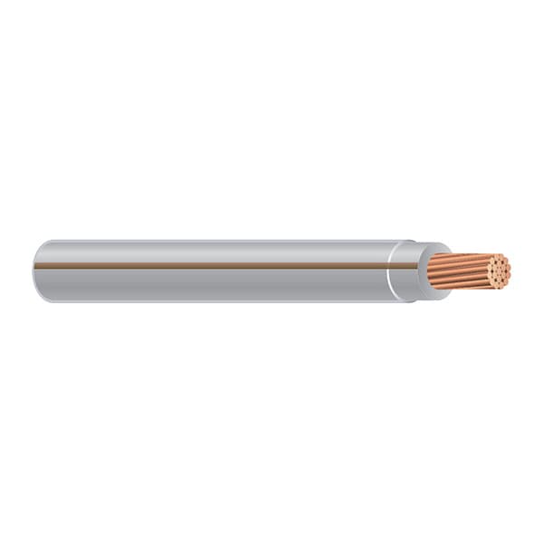 Southwire THHN; THWN, Building Wire, Copper, 12 AWG, 1C, Gray; Brown Stripe, Solid, 500 ft - 57530302