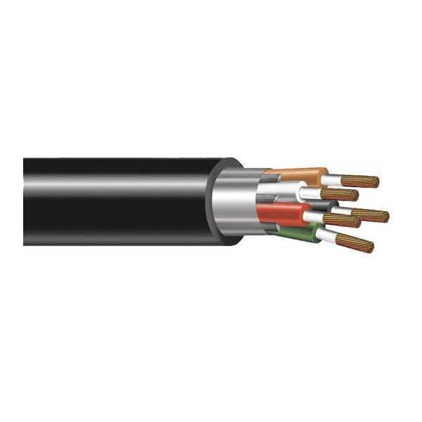 Zoro Select Portable Cord, SOOW, 18 AWG, 5 C, Black, EPDM Rubber, Stranded, 600V, Indoor/Outdoor - E3703