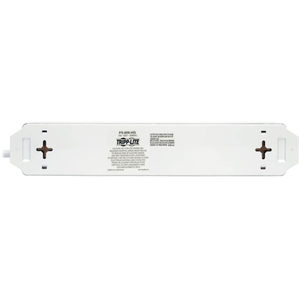 Tripp Lite Outlet Strip, White, 6 ft. - PS-606-HG