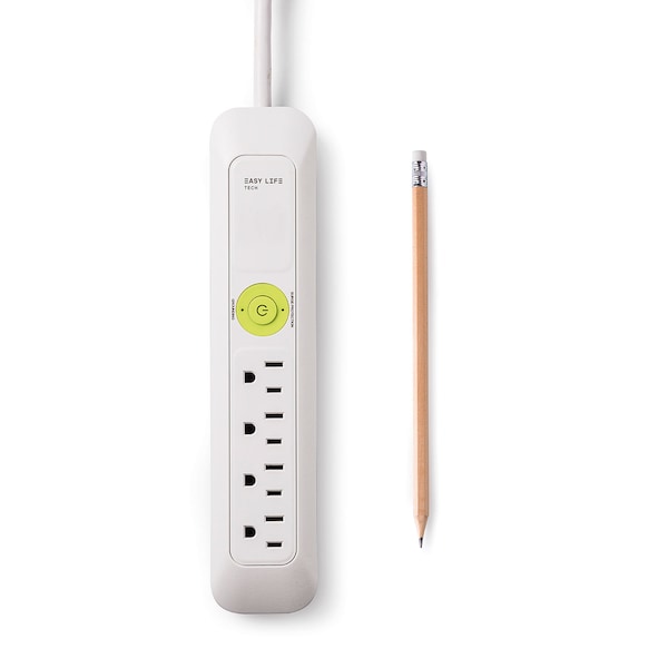 Easylife Tech 4 Outlet Power Strip Surge Protection 1200 Joule 6 ft Extension Cord - 0-2627
