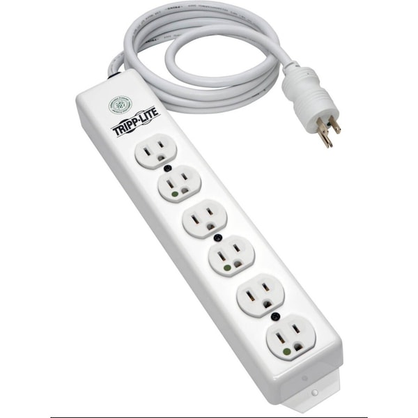 Tripp Lite Outlet Strip, 15A, 6 Outlet, 15 ft., White - PS-615-HG